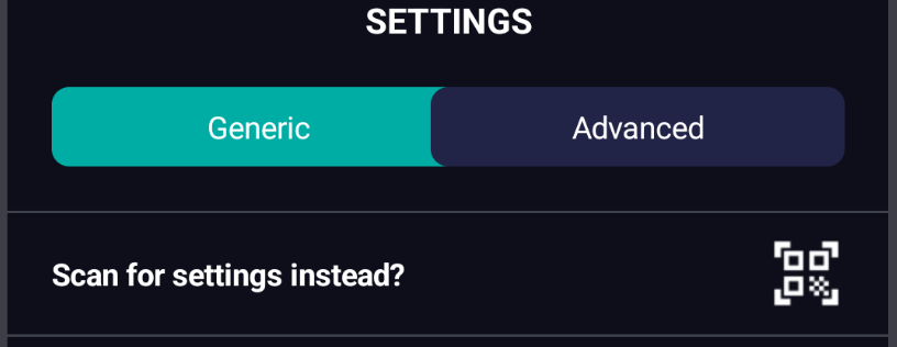 Paramètres de l'application mobile